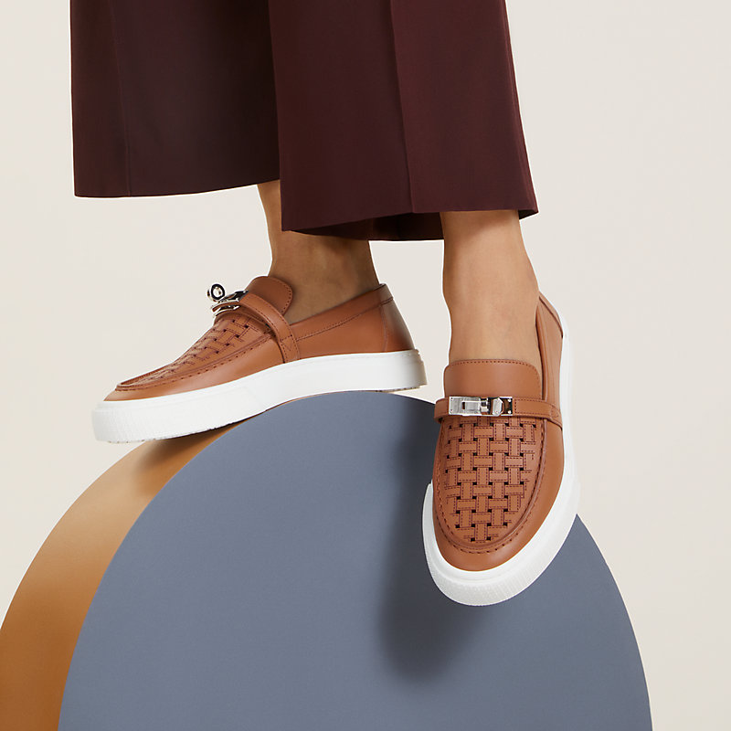 HERMES エルメス スニーカー ゲーム #38.5 ベージュサーブル